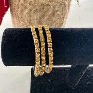 Swarovski crystal stretch three bracelet set